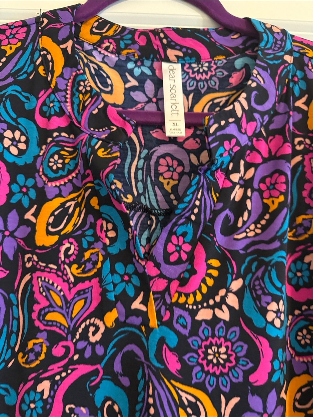 Dear Scarlett Lizzy- Paisley Print Blouse in Purple Multi - Picture 3 of 6